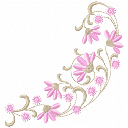 Flowers And Tree Embroidery Design 3